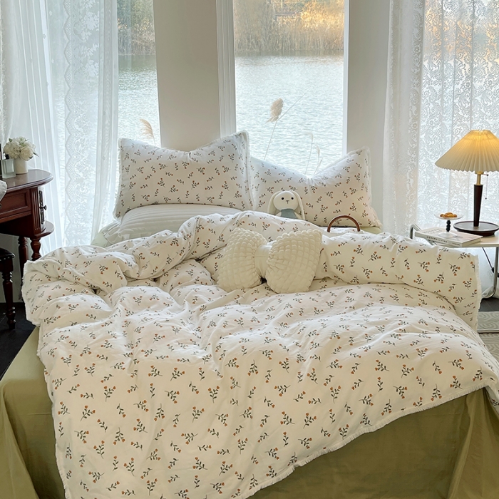 91家纺网 家纺一手货源 找家纺 千朵 2023新款双层纱四件套 醉清风