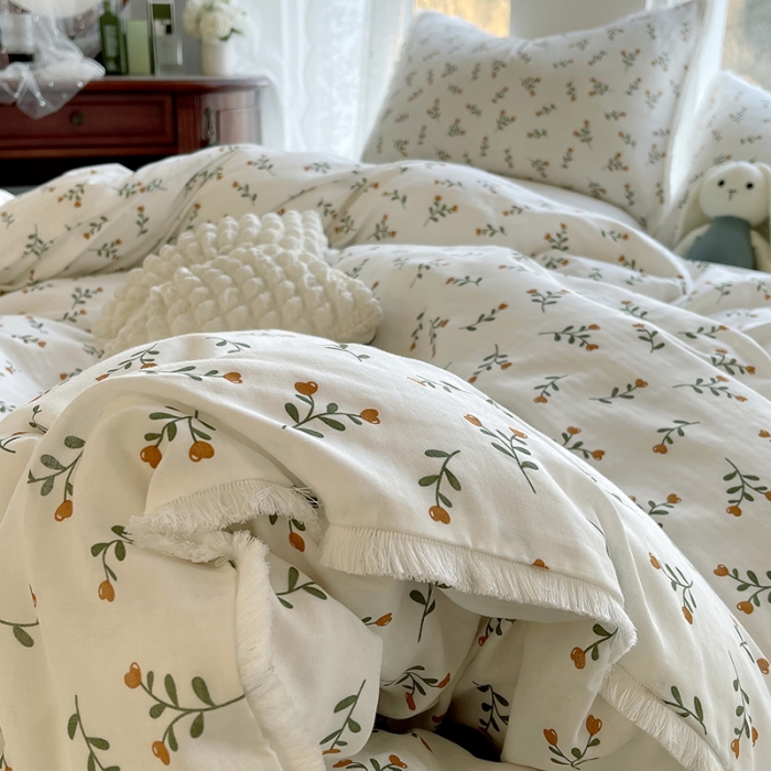 91家纺网 家纺一手货源 找家纺 千朵 2023新款双层纱四件套 醉清风