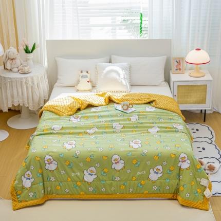 91家纺网 家纺一手货源 找家纺 （总）欢乐季 2025新款A类水洗棉麻卡通款豆豆被-夏被