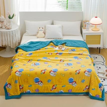 91家纺网 家纺一手货源 找家纺 （总）欢乐季 2025新款A类水洗棉麻卡通款豆豆被-夏被