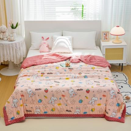 91家纺网 家纺一手货源 找家纺 （总）欢乐季 2025新款A类水洗棉麻卡通款豆豆被-夏被