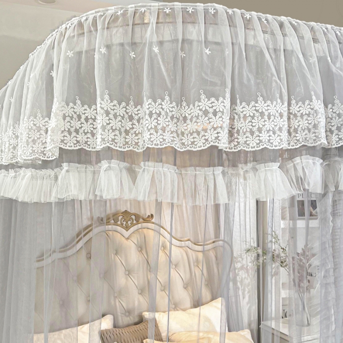 91家纺网 家纺一手货源 找家纺 都市缘蚊帐 2023新款911款导轨宫廷蚊帐蚊帐 深灰