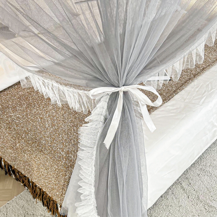 91家纺网 家纺一手货源 找家纺 都市缘蚊帐 2023新款911款导轨宫廷蚊帐蚊帐 深灰