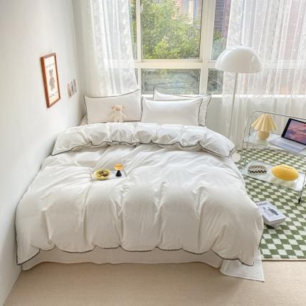 泽西家纺 2022新款A类全棉水洗棉四件套 贝壳—露白