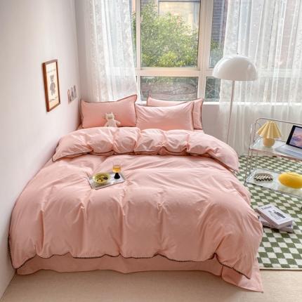 泽西家纺 2022新款A类全棉水洗棉四件套 贝壳—粉玉