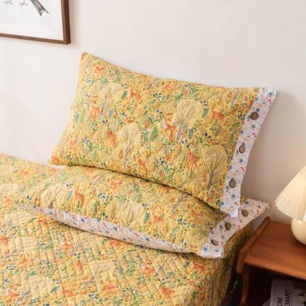 91家纺网 家纺一手货源 找家纺 （总）优乐家纺 2023新款全棉夹棉款绗缝单枕套