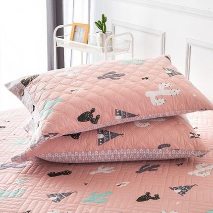 91家纺网 家纺一手货源 找家纺 优乐家纺 2023新款全棉夹棉款绗缝单枕套 阳光梦想