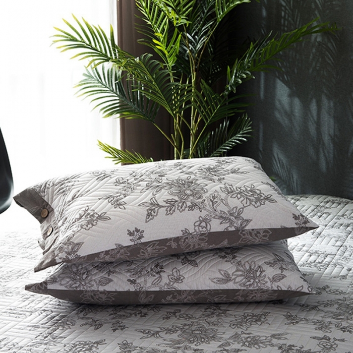 91家纺网 家纺一手货源 找家纺 优乐家纺 2023新款全棉夹棉款绗缝单枕套 枫丹白露