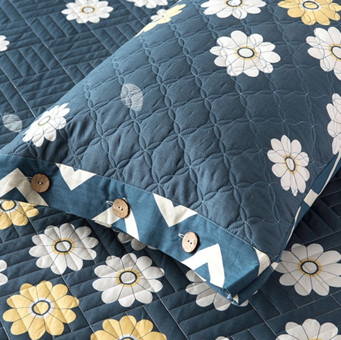 91家纺网 家纺一手货源 找家纺 优乐家纺 2023新款全棉夹棉款绗缝单枕套 玛格丽特-兰