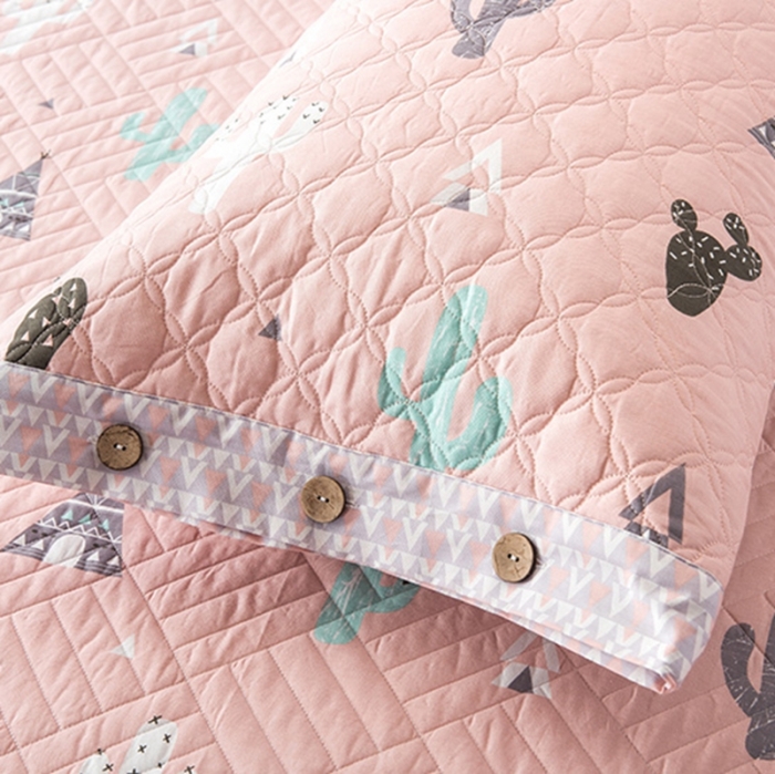 91家纺网 家纺一手货源 找家纺 优乐家纺 2023新款全棉夹棉款绗缝单枕套 阳光梦想