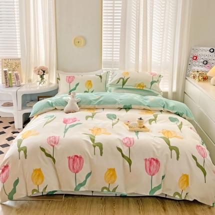 91家纺网 家纺一手货源 找家纺 乐童家纺 2024新款网红直播爆款吊边＋一字绣工艺款四件套-第四波 绵绵花期