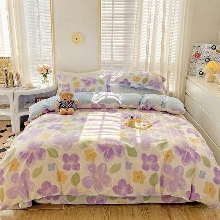 91家纺网 家纺一手货源 找家纺 乐童家纺 2024新款网红直播爆款吊边＋一字绣工艺款四件套-第四波 暖夏