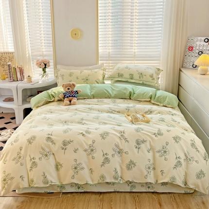 91家纺网 家纺一手货源 找家纺 乐童家纺 2024新款网红直播爆款吊边＋一字绣工艺款四件套-第四波 晚香