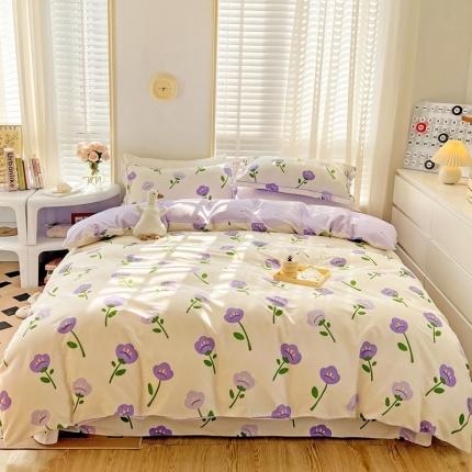 91家纺网 家纺一手货源 找家纺 乐童家纺 2024新款网红直播爆款吊边＋一字绣工艺款四件套-第四波 韵染青花