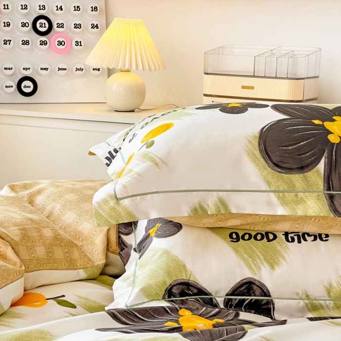 91家纺网 家纺一手货源 找家纺 乐童家纺 2024新款网红直播爆款吊边＋一字绣工艺款四件套-第四波 花园