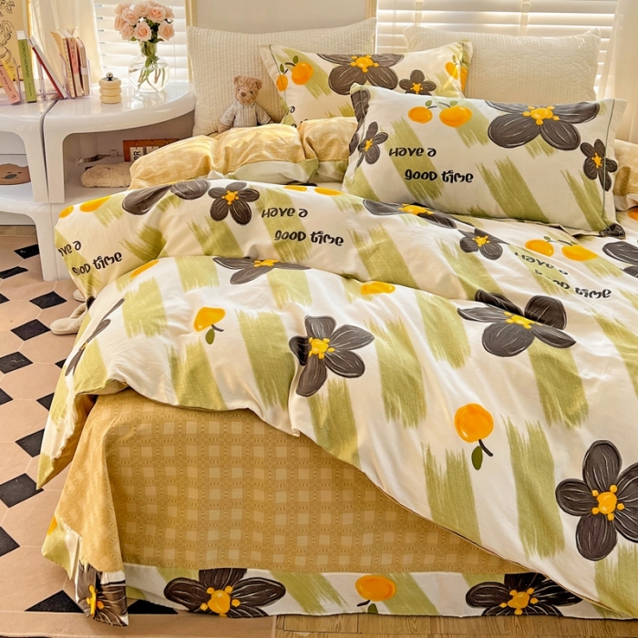 91家纺网 家纺一手货源 找家纺 乐童家纺 2024新款网红直播爆款吊边＋一字绣工艺款四件套-第四波 花园