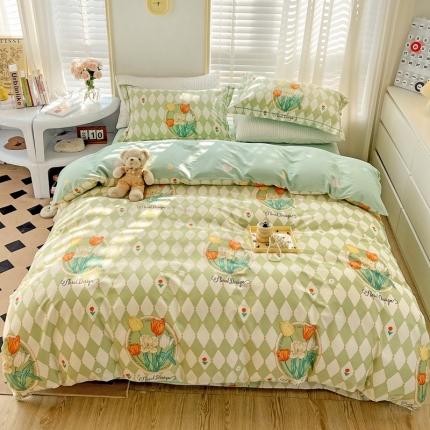 乐童家纺 2024新款网红直播爆款吊边＋一字绣工艺款四件套-第四波 空中花园