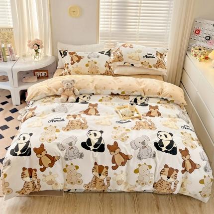 乐童家纺 2024新款网红直播爆款吊边＋一字绣工艺款四件套-第四波 萌宝乐园