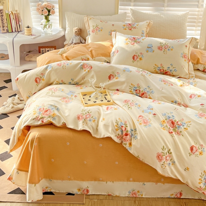 91家纺网 家纺一手货源 找家纺 乐童家纺 2024新款网红直播爆款吊边＋一字绣工艺款四件套-第四波 牡丹亭