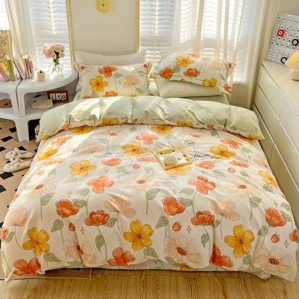 乐童家纺 2024新款网红直播爆款吊边＋一字绣工艺款四件套-第四波 暖阳情调