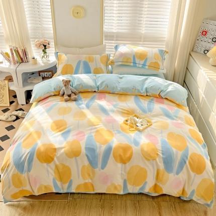 乐童家纺 2024新款网红直播爆款吊边＋一字绣工艺款四件套-第四波 清莹芳香