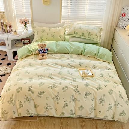 乐童家纺 2024新款网红直播爆款吊边＋一字绣工艺款四件套-第四波 晚香