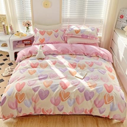 乐童家纺 2024新款网红直播爆款吊边＋一字绣工艺款四件套-第四波 五彩世界