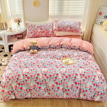 乐童家纺 2024新款网红直播爆款吊边＋一字绣工艺款四件套-第四波 郁香慕雅