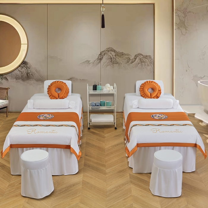 91家纺网 家纺一手货源 找家纺 不打烊家纺 2025新款字母款+绚丽多姿荷兰尼美容床罩 字母款+绚丽多姿-白色