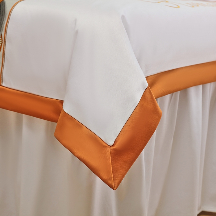 91家纺网 家纺一手货源 找家纺 不打烊家纺 2025新款字母款+绚丽多姿荷兰尼美容床罩 字母款+绚丽多姿-白色