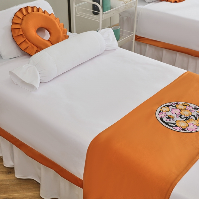 91家纺网 家纺一手货源 找家纺 不打烊家纺 2025新款字母款+绚丽多姿荷兰尼美容床罩 字母款+绚丽多姿-白色