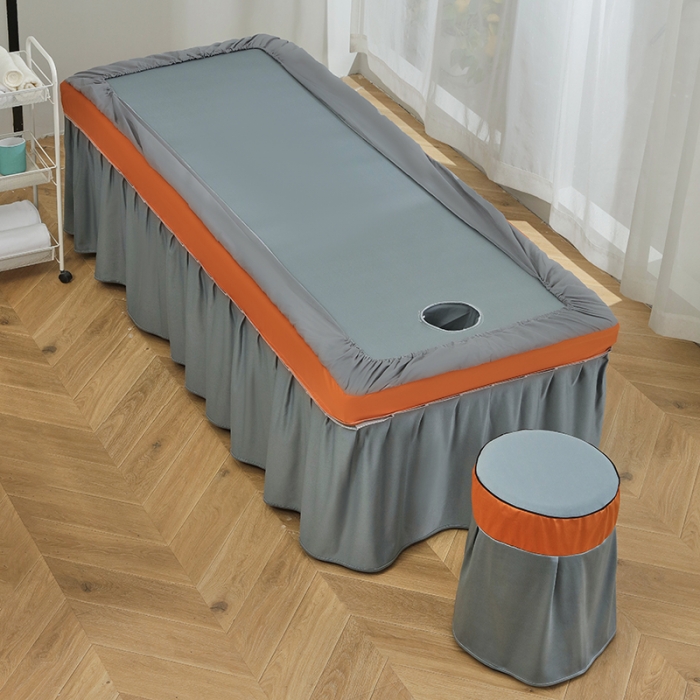 91家纺网 家纺一手货源 找家纺 不打烊家纺 2025新款字母款+绚丽多姿荷兰尼美容床罩 字母款+绚丽多姿-灰色