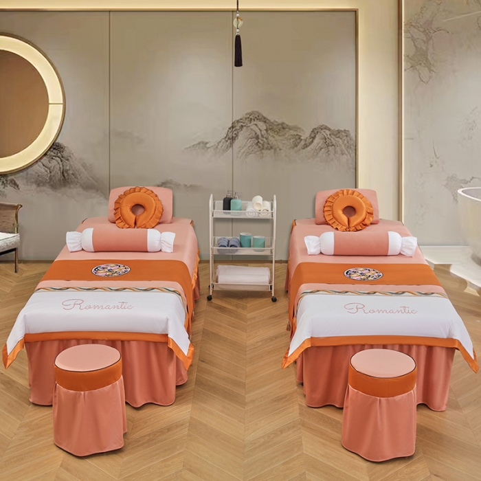 91家纺网 家纺一手货源 找家纺 不打烊家纺 2025新款字母款+绚丽多姿荷兰尼美容床罩 字母款+绚丽多姿-玉色