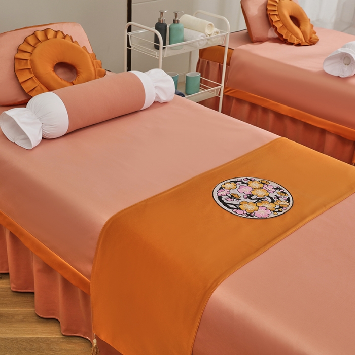 91家纺网 家纺一手货源 找家纺 不打烊家纺 2025新款字母款+绚丽多姿荷兰尼美容床罩 字母款+绚丽多姿-玉色