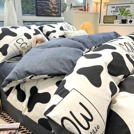 91家纺网 家纺一手货源 找家纺 HL原创 2023新款13070全棉40支简约系列全棉四件套 新款牛牛