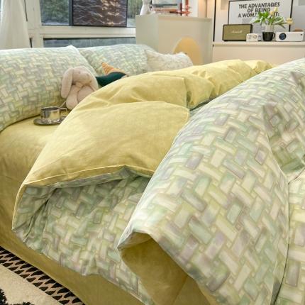 HL原创 2023新款13070全棉40支简约系列全棉四件套 春意黯然