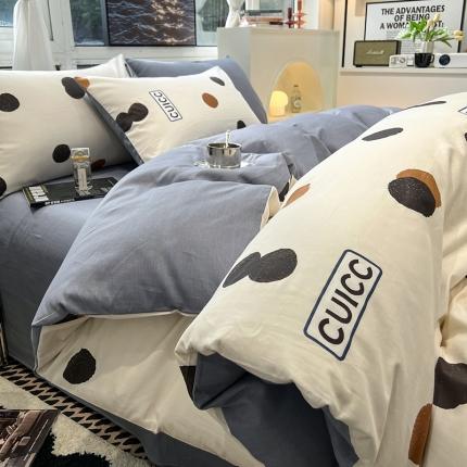 HL原创 2023新款13070全棉40支简约系列全棉四件套 小圈圈