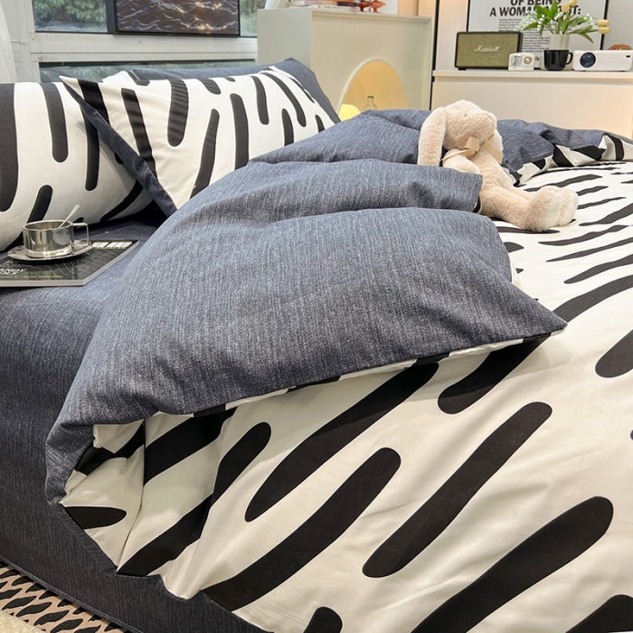 91家纺网 家纺一手货源 找家纺 HL原创 2023新款13070全棉40支简约系列全棉四件套 小姿