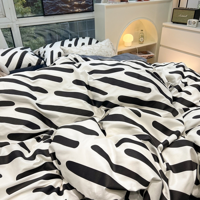 91家纺网 家纺一手货源 找家纺 HL原创 2023新款13070全棉40支简约系列全棉四件套 小姿