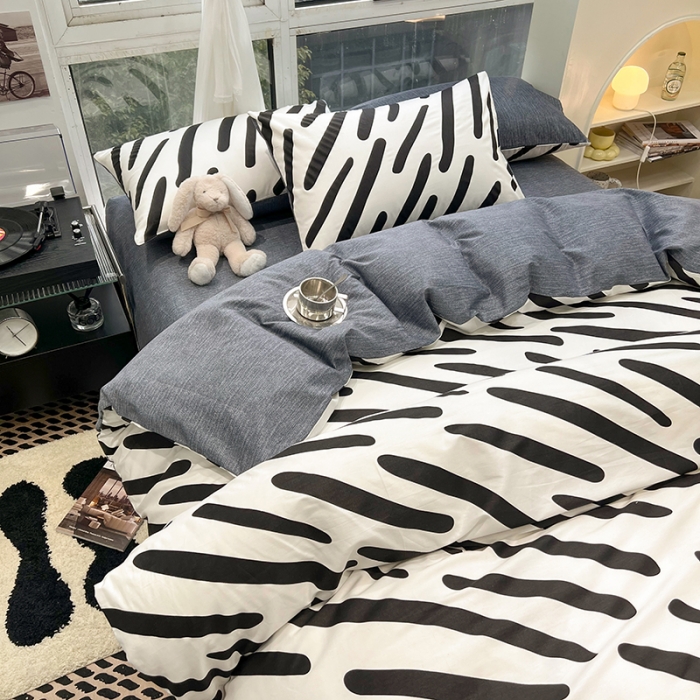 91家纺网 家纺一手货源 找家纺 HL原创 2023新款13070全棉40支简约系列全棉四件套 小姿