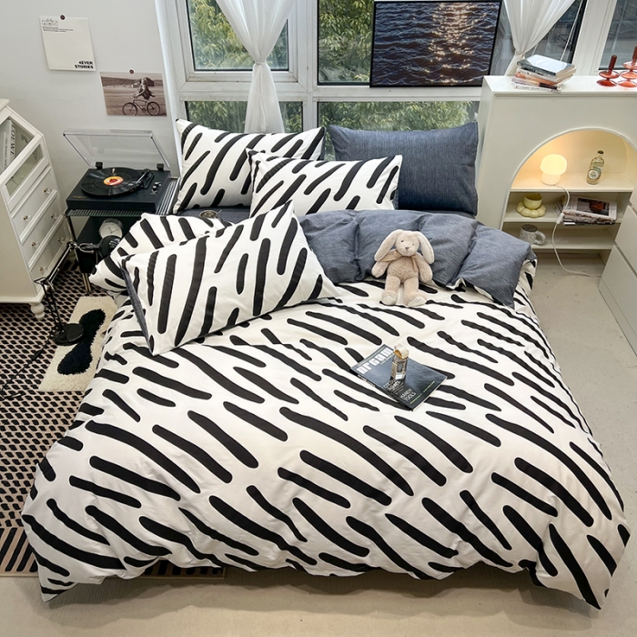 91家纺网 家纺一手货源 找家纺 HL原创 2023新款13070全棉40支简约系列全棉四件套 小姿