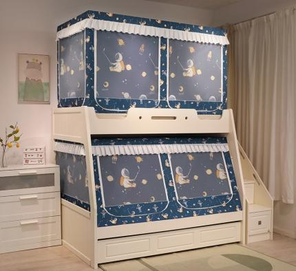 91家纺网 家纺一手货源 找家纺 迪凡保罗 2023新款2308多开门卡通印花遮光子母床蚊帐 太空之旅