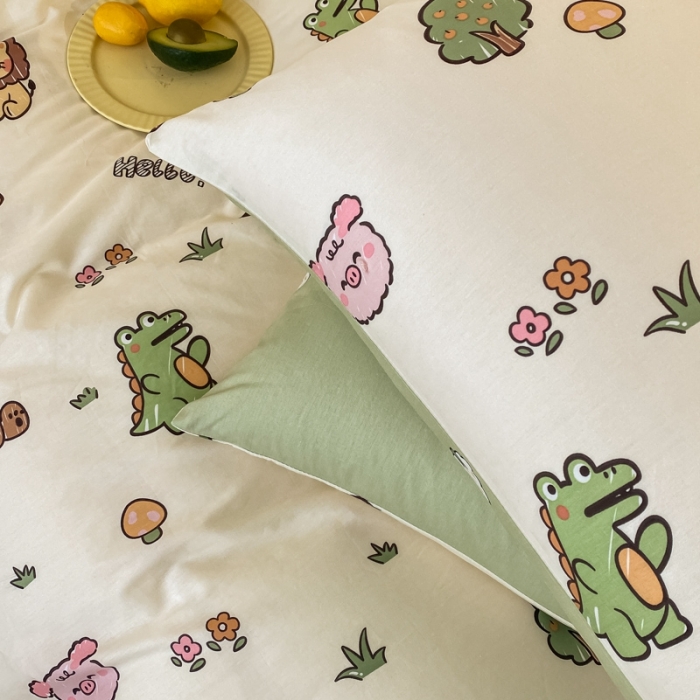 91家纺网 家纺一手货源 找家纺 金丝鸟家纺 2023新款舒适柔软双版全棉斜纹四季可用四件套 宠物园