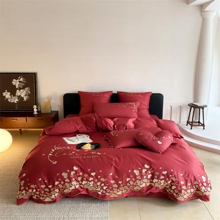 91家纺网 家纺一手货源 找家纺 （总）星野 2023新款春夏新品100支双股澳棉刺绣四件套-梵雅