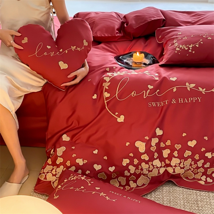 91家纺网 家纺一手货源 找家纺 （总）星野 2023新款春夏新品100支双股澳棉刺绣四件套-梵雅