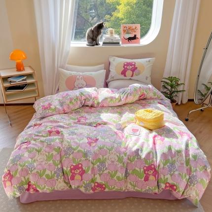 91家纺网 家纺一手货源 找家纺 （总）柚子 2023新款13372精梳棉治 愈系列四件套