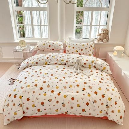 91家纺网 家纺一手货源 找家纺 （总）柚子 2023新款13372精梳棉浪漫系列四件套