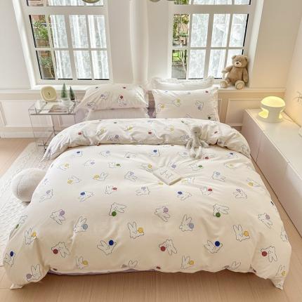 91家纺网 家纺一手货源 找家纺 （总）柚子 2023新款13372精梳棉浪漫系列四件套