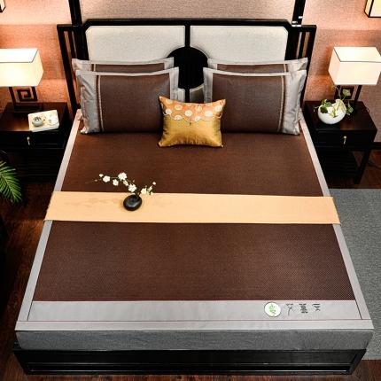 91家纺网 家纺一手货源 找家纺 小牛席业 2023新款经典全藤席面艾草养生席 艾草席-黑咖