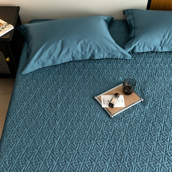 91家纺网 家纺一手货源 找家纺 总小米笠2023新款100支长绒棉夹棉抗菌床笠夹棉床笠四件套款纯色轻奢